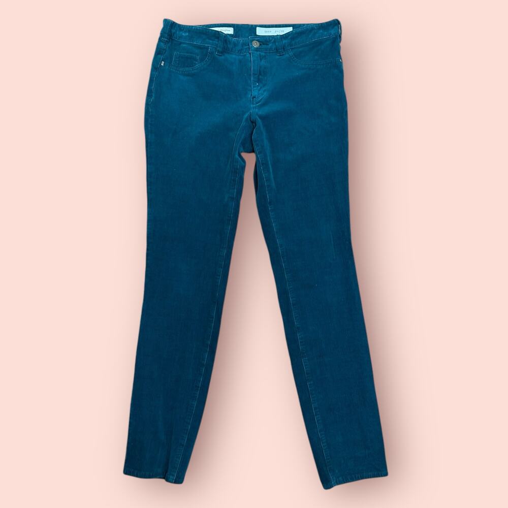 Anthropologie Pilcro Pants Corduroy Dark Teal Cotton Stretch Boho Indie Size 29
